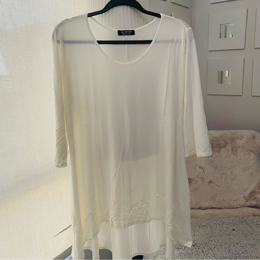 All For You NWOT Luxurious Feel Cream Baby Doll Dress/Top